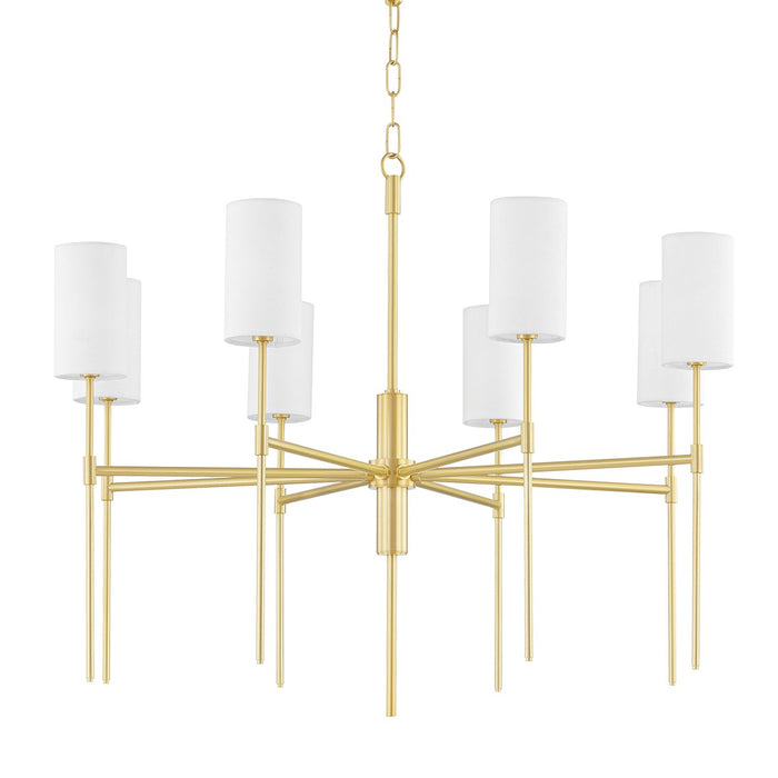 Mitzi H223808-AGB Eight Light Chandelier, Aged Brass