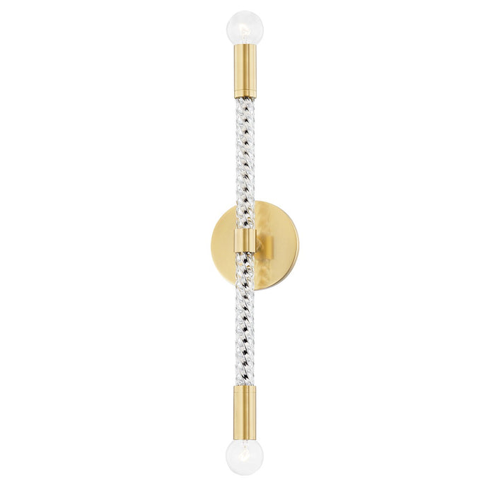 Mitzi H256102-AGB Two Light Wall Sconce, Aged Brass