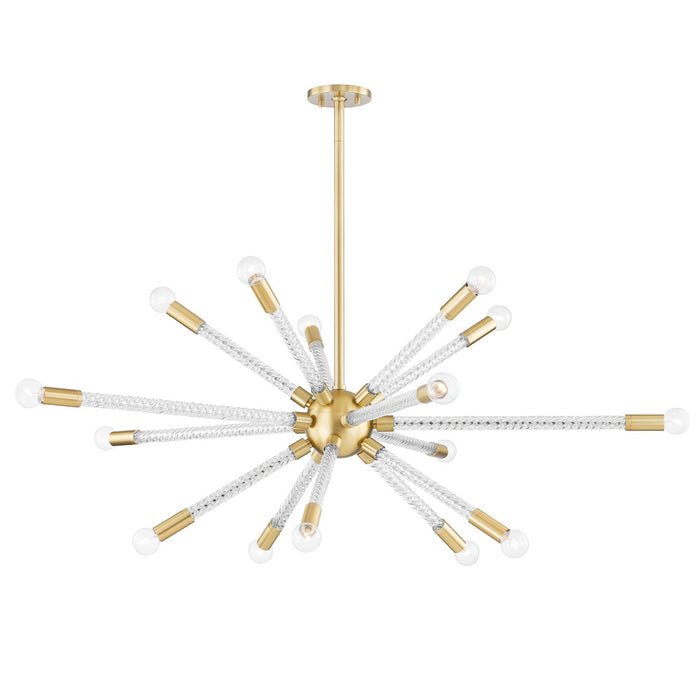 Mitzi H256815-AGB 15 Light Chandelier, Aged Brass