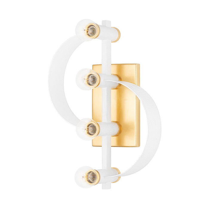 Mitzi H379104-GL/WH Four Light Wall Sconce, Gold Leaf/White