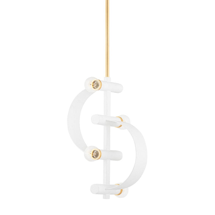 Mitzi H379704-GL/WH Four Light Pendant, Gold Leaf/White