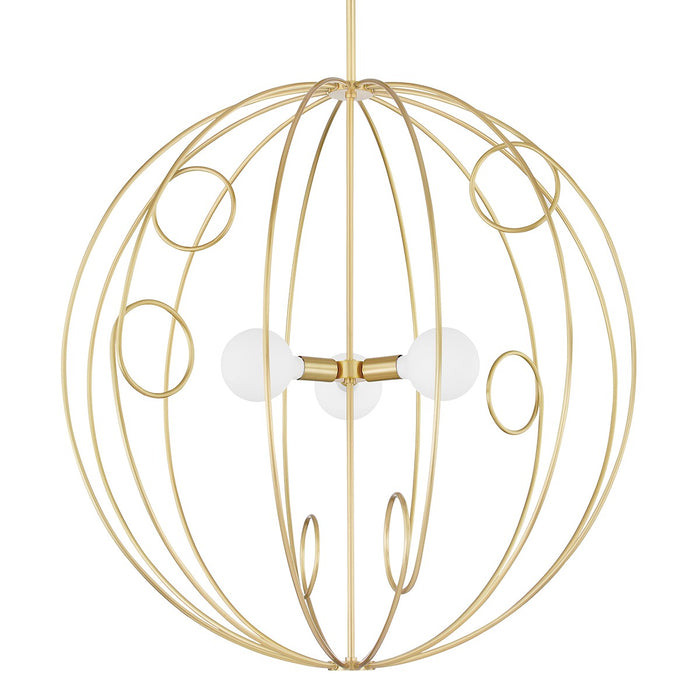 Mitzi H485701L-AGB Three Light Pendant, Aged Brass