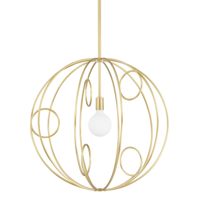 Mitzi H485701M-AGB One Light Pendant, Aged Brass