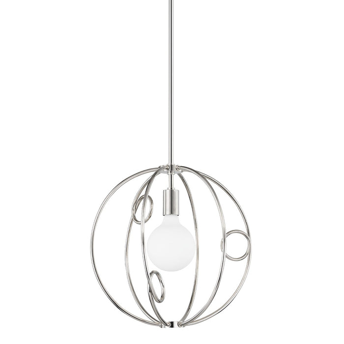 Mitzi H485701S-PN One Light Pendant, Polished Nickel