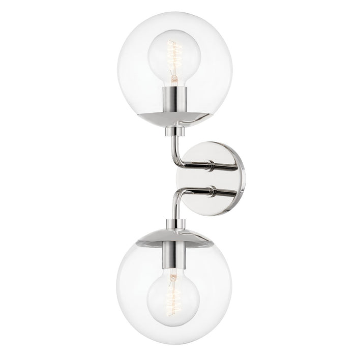 Mitzi H503102-PN Two Light Wall Sconce, Polished Nickel