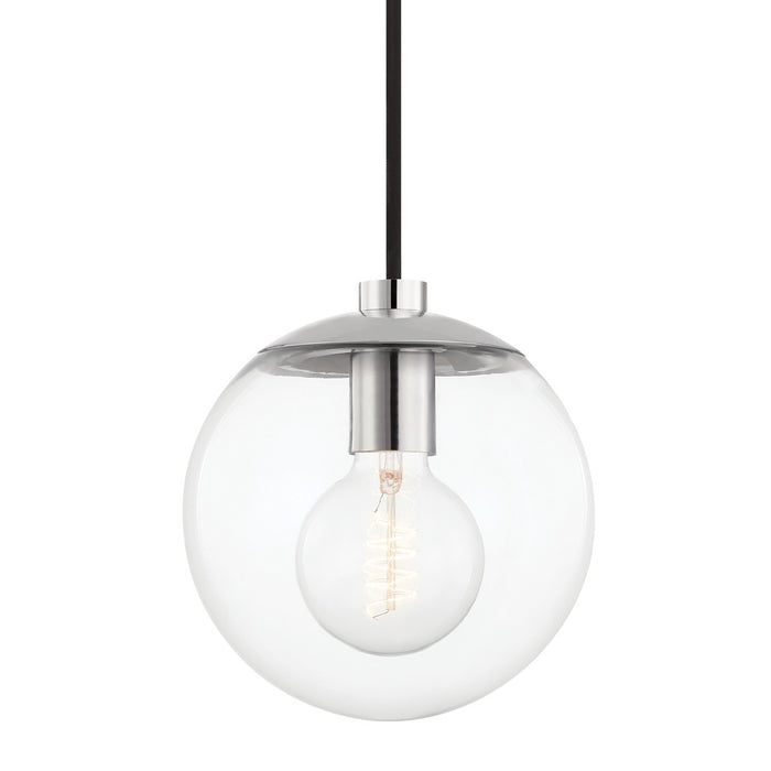 Mitzi H503701-PN One Light Pendant, Polished Nickel