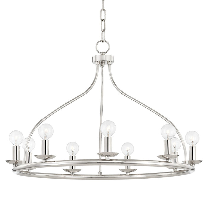 Mitzi H511809-PN Nine Light Chandelier, Polished Nickel