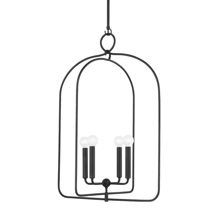 Mitzi H512701L-AI Four Light Pendant, Aged Iron
