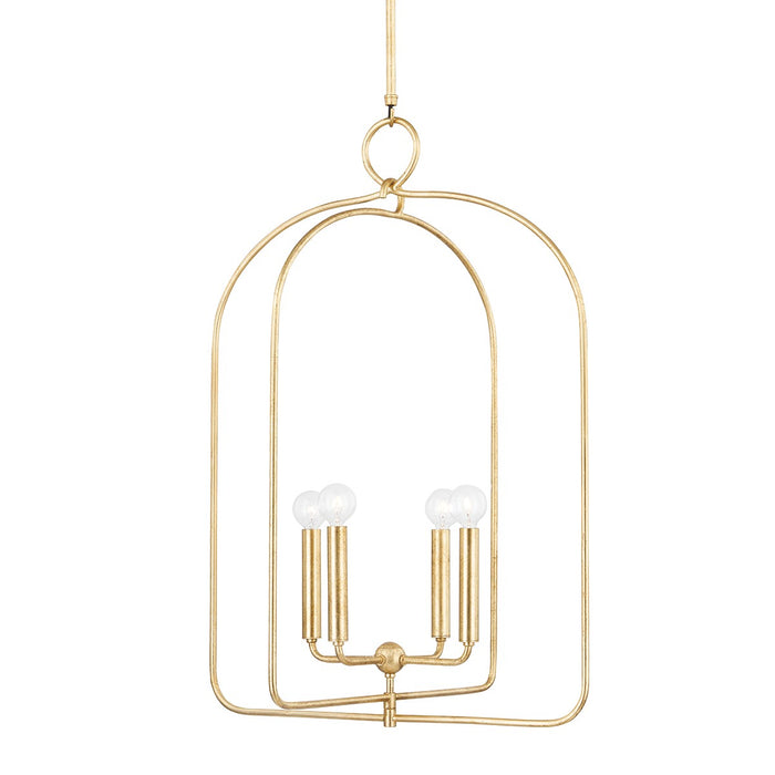 Mitzi H512701L-GL Four Light Pendant, Gold Leaf