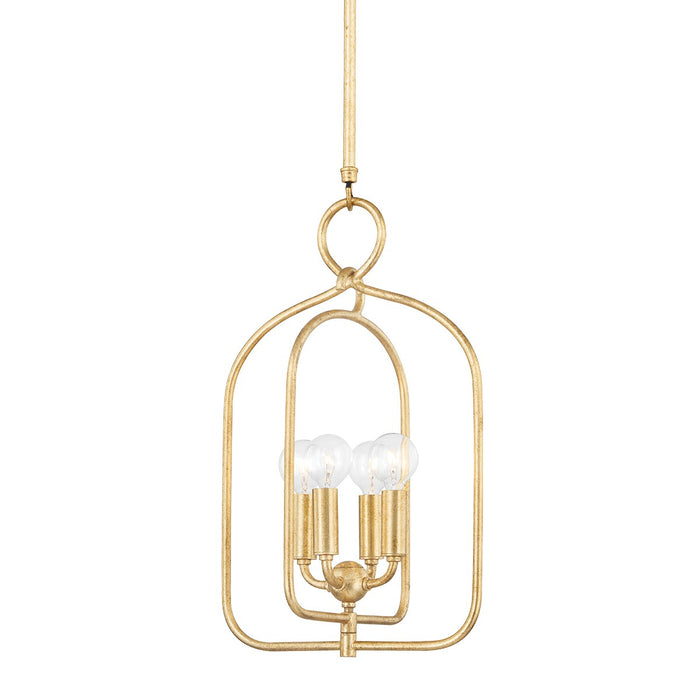 Mitzi H512701S-GL Four Light Pendant, Gold Leaf