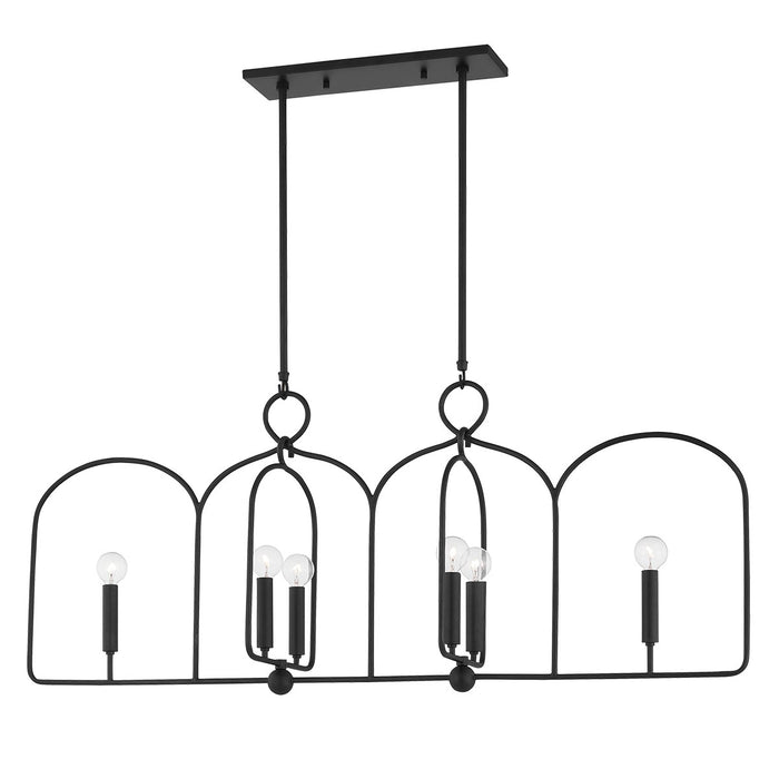 Mitzi H512906-AI Six Light Linear, Aged Iron