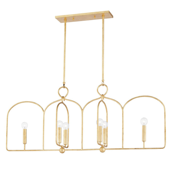 Mitzi H512906-GL Six Light Linear, Gold Leaf