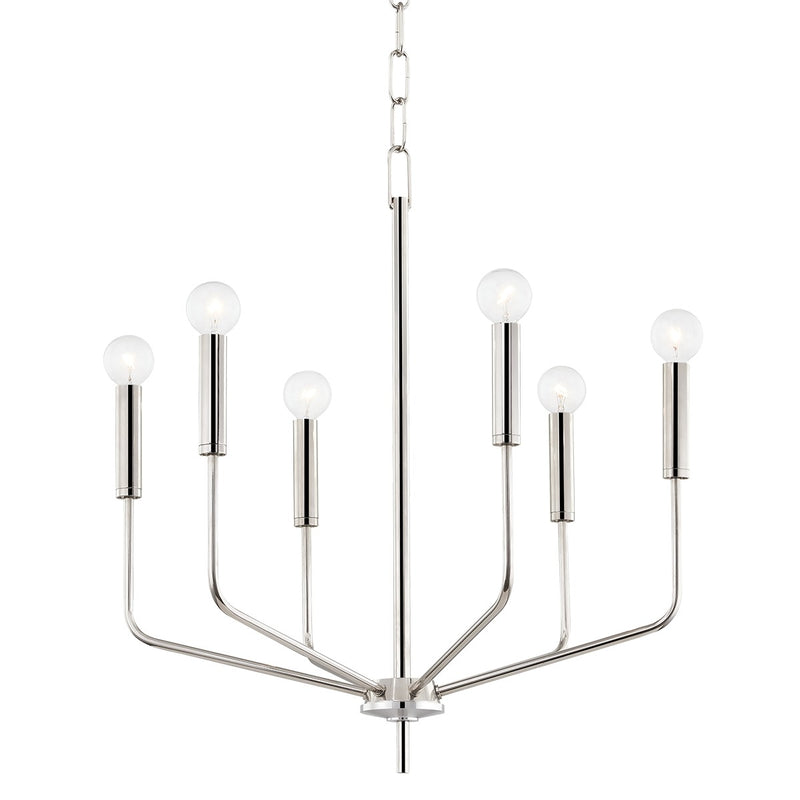 Mitzi H516806-PN Six Light Chandelier, Polished Nickel