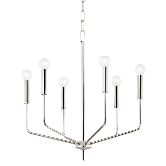 Mitzi H516806-PN Six Light Chandelier, Polished Nickel