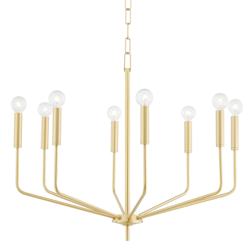 Mitzi H516808-AGB Eight Light Chandelier, Aged Brass