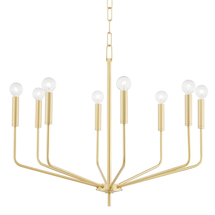 Mitzi H516808-AGB Eight Light Chandelier, Aged Brass