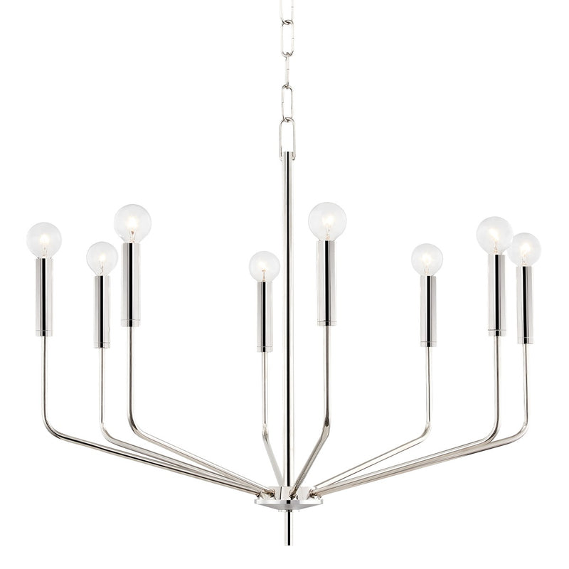 Mitzi H516808-PN Eight Light Chandelier, Polished Nickel