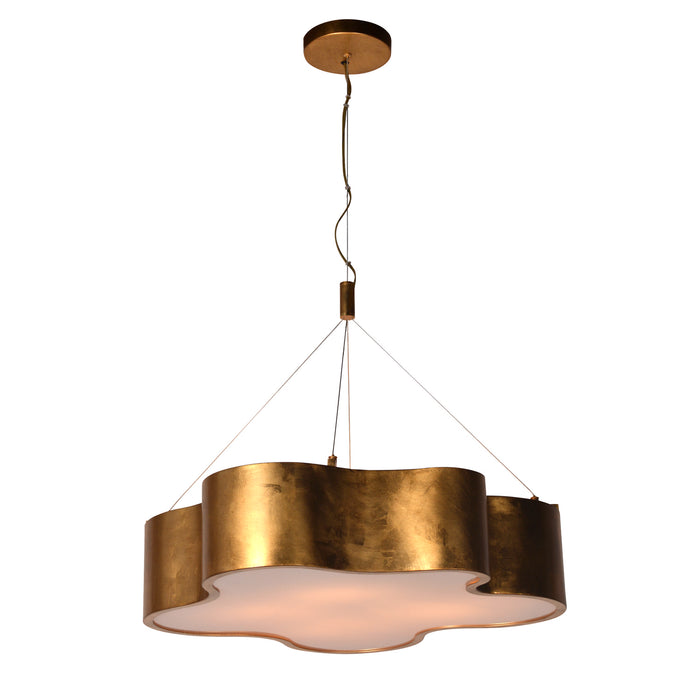 Terracotta Designs H21101-4G Four Light Chandelier, Gold Leaf