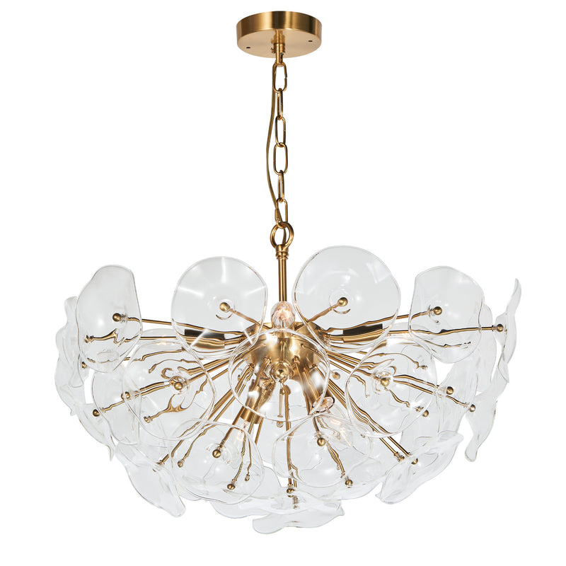 Terracotta Designs H21104-6BR Six Light Chandelier, Warm Brass