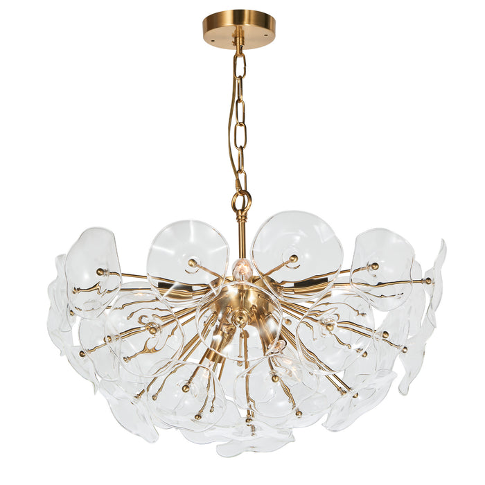 Terracotta Designs H21104-6BR Six Light Chandelier, Warm Brass