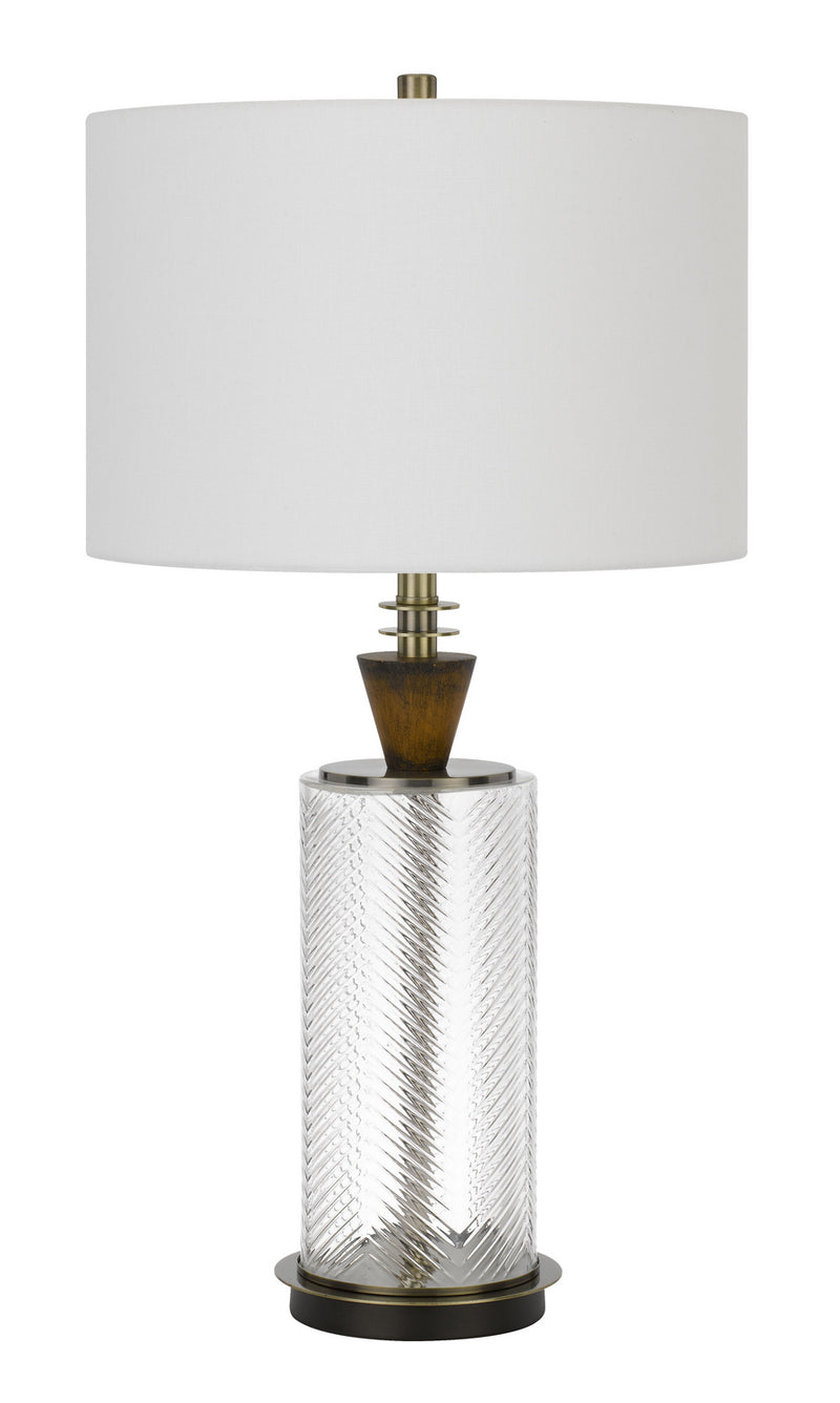 Cal Lighting BO-2987TB One Light Table Lamp, Glass/Dark Bronze