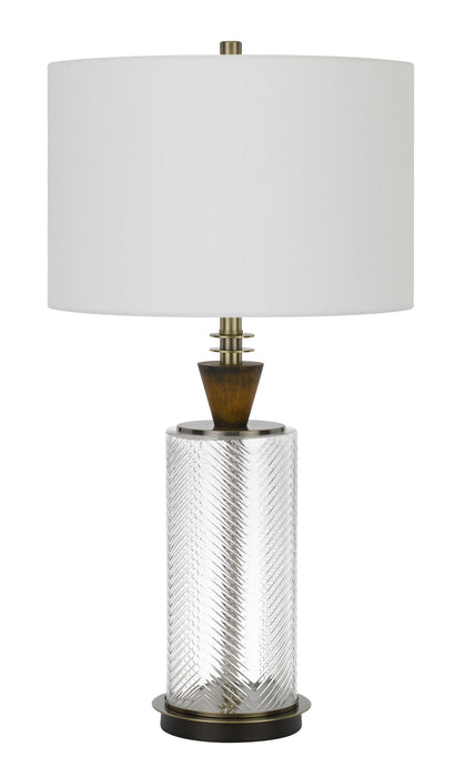 Cal Lighting BO-2987TB One Light Table Lamp, Glass/Dark Bronze