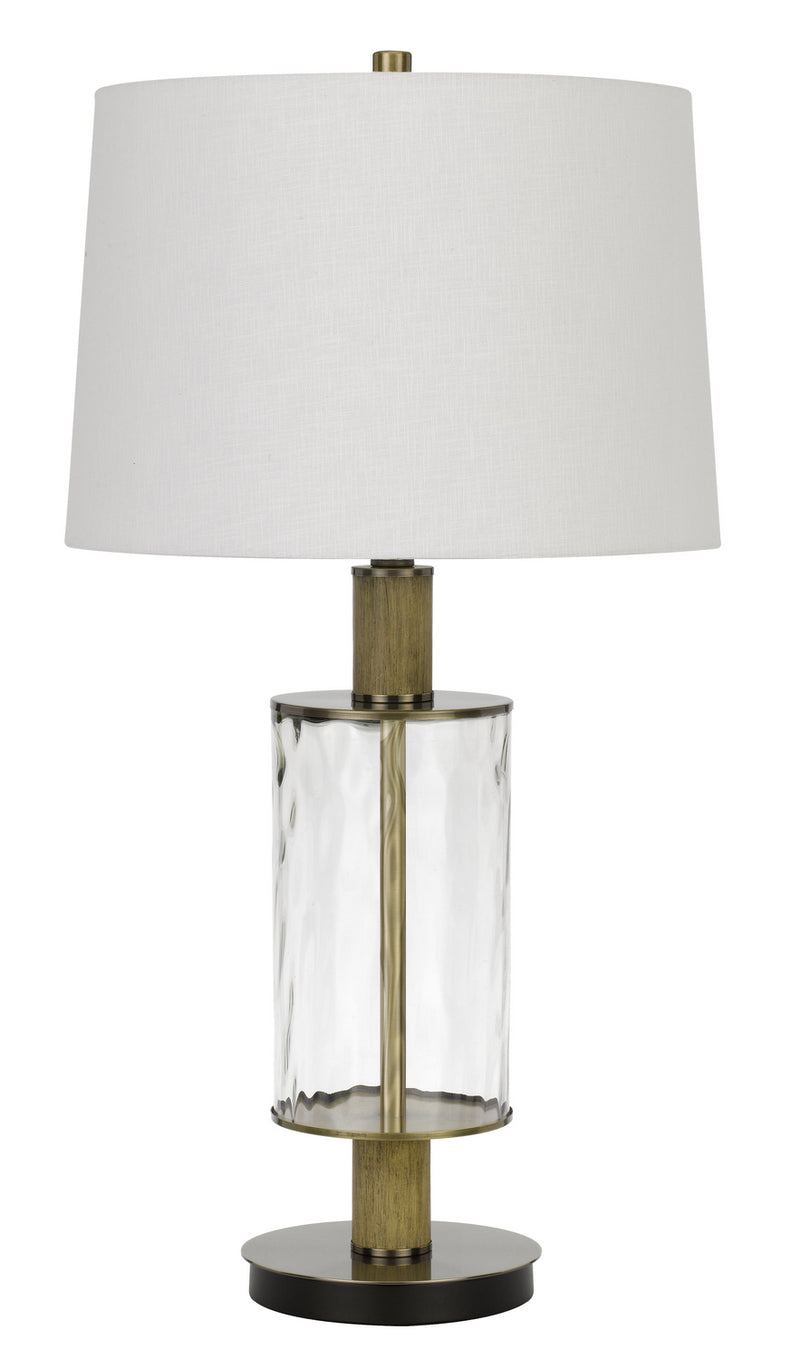 Cal Lighting BO-2988TB One Light Table Lamp, Glass/Light Oak