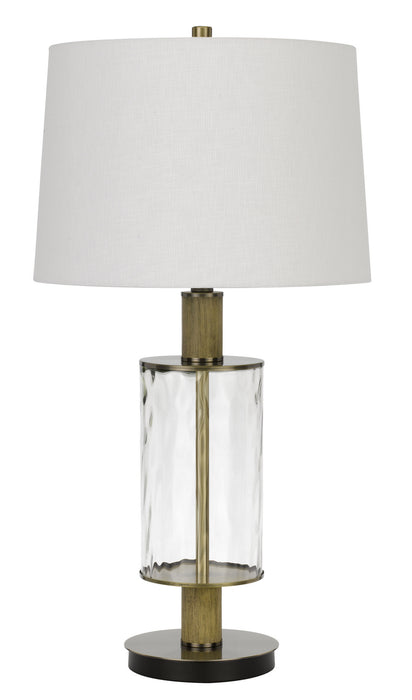 Cal Lighting BO-2988TB One Light Table Lamp, Glass/Light Oak