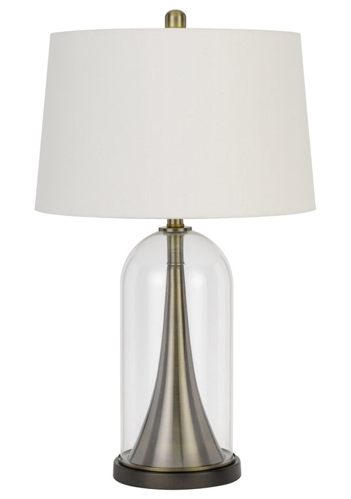 Cal Lighting BO-2989TB One Light Table Lamp, Glass/Antique Brass