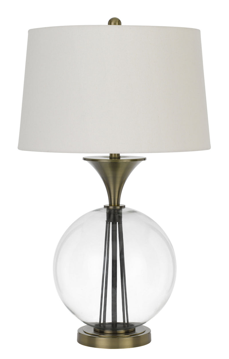 Cal Lighting BO-2990TB One Light Table Lamp, Glass/Antique Brass