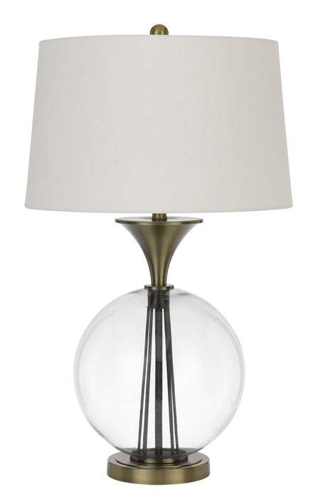 Cal Lighting BO-2990TB One Light Table Lamp, Glass/Antique Brass