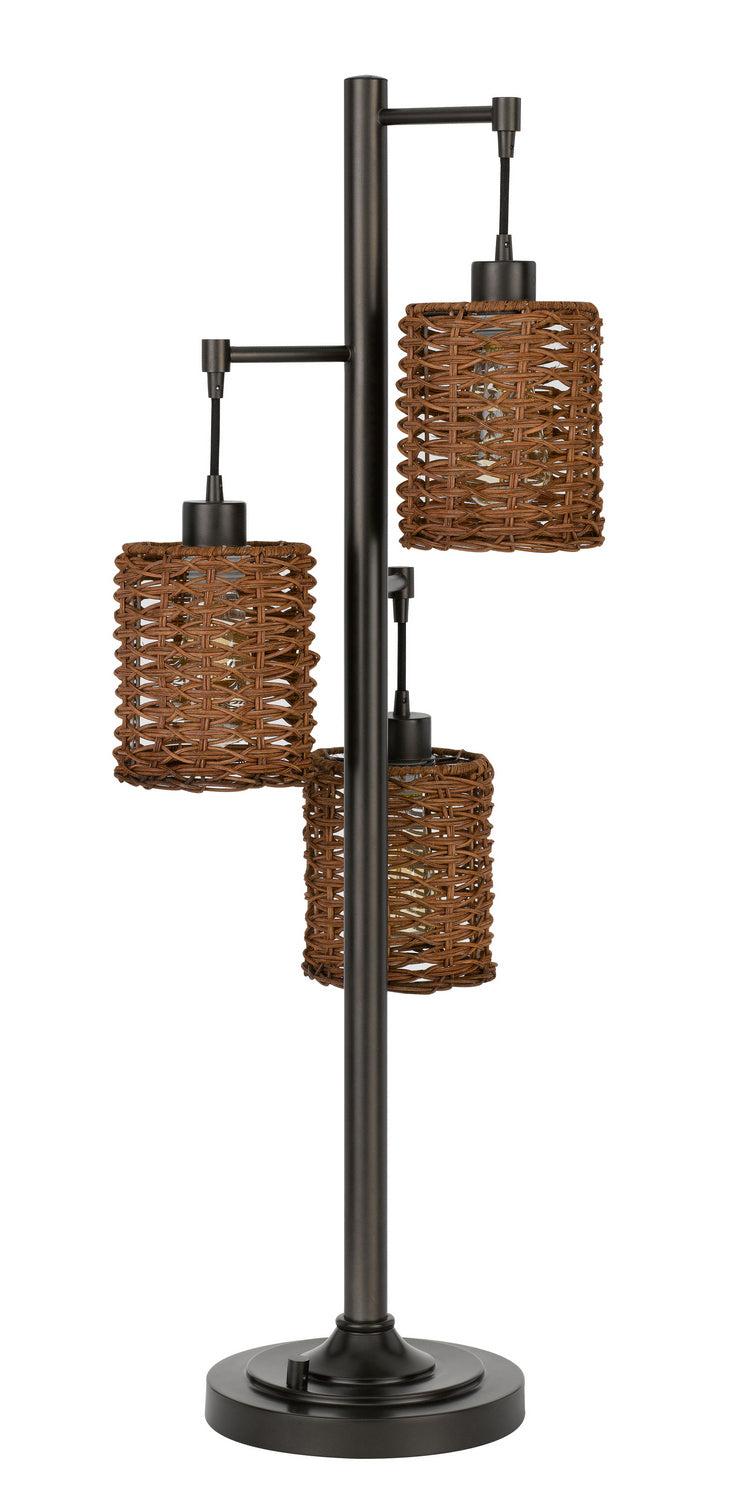 Cal Lighting BO-2992DK Three Light Table Lamp, Dark Bronze