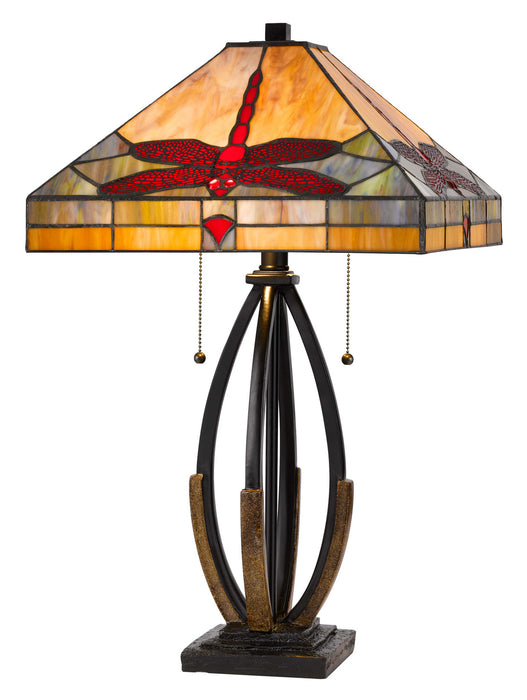 Cal Lighting BO-3009TB Two Light Table Lamp, Tiffany