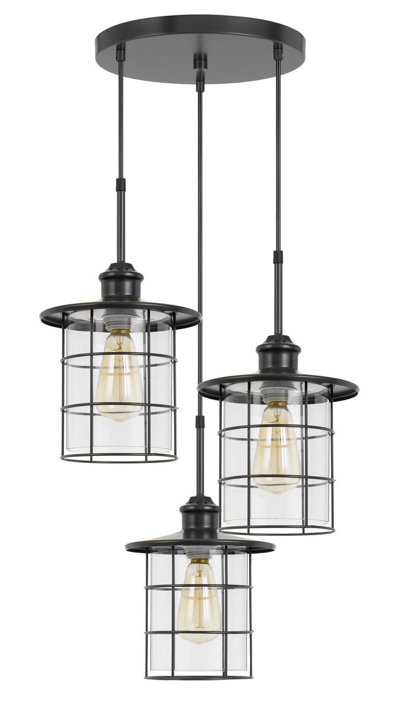 Cal Lighting FX-2668-3P Three Light Pendant, Dark Bronze