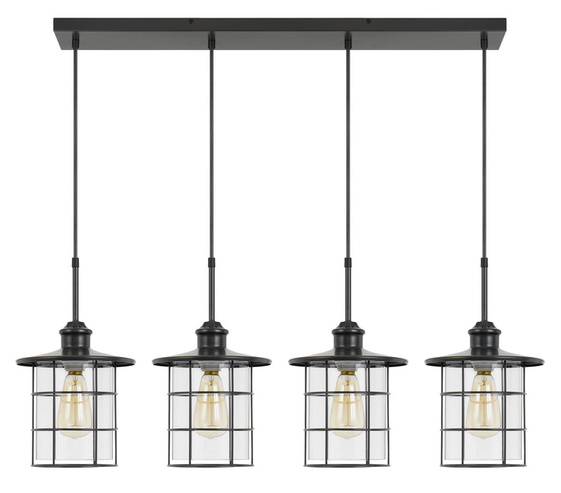 Cal Lighting FX-2668-4P Four Light Pendant, Dark Bronze