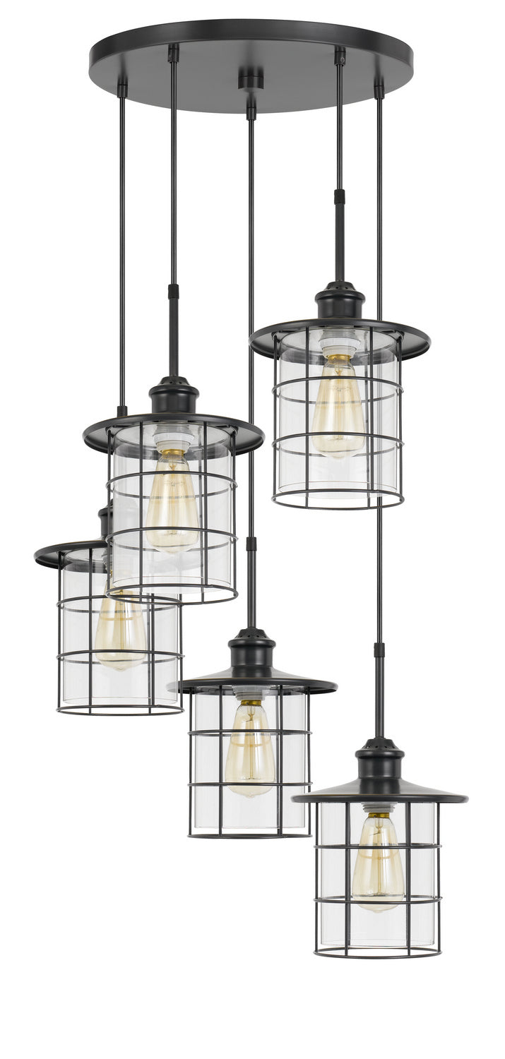 Cal Lighting FX-2668-5P Five Light Pendant, Dark Bronze