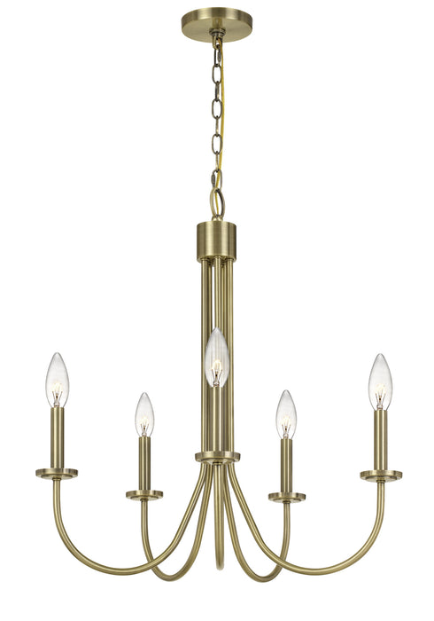 Cal Lighting FX-3736-5 Five Light Chandelier, Antique Brass