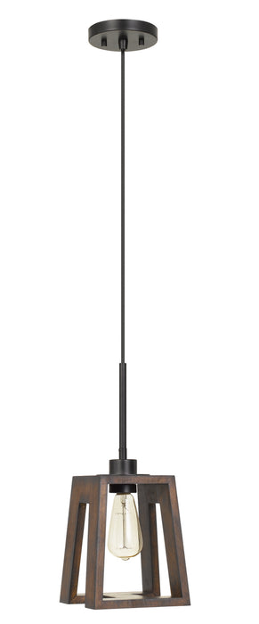 Cal Lighting FX-3739-1 One Light Pendant, Wood
