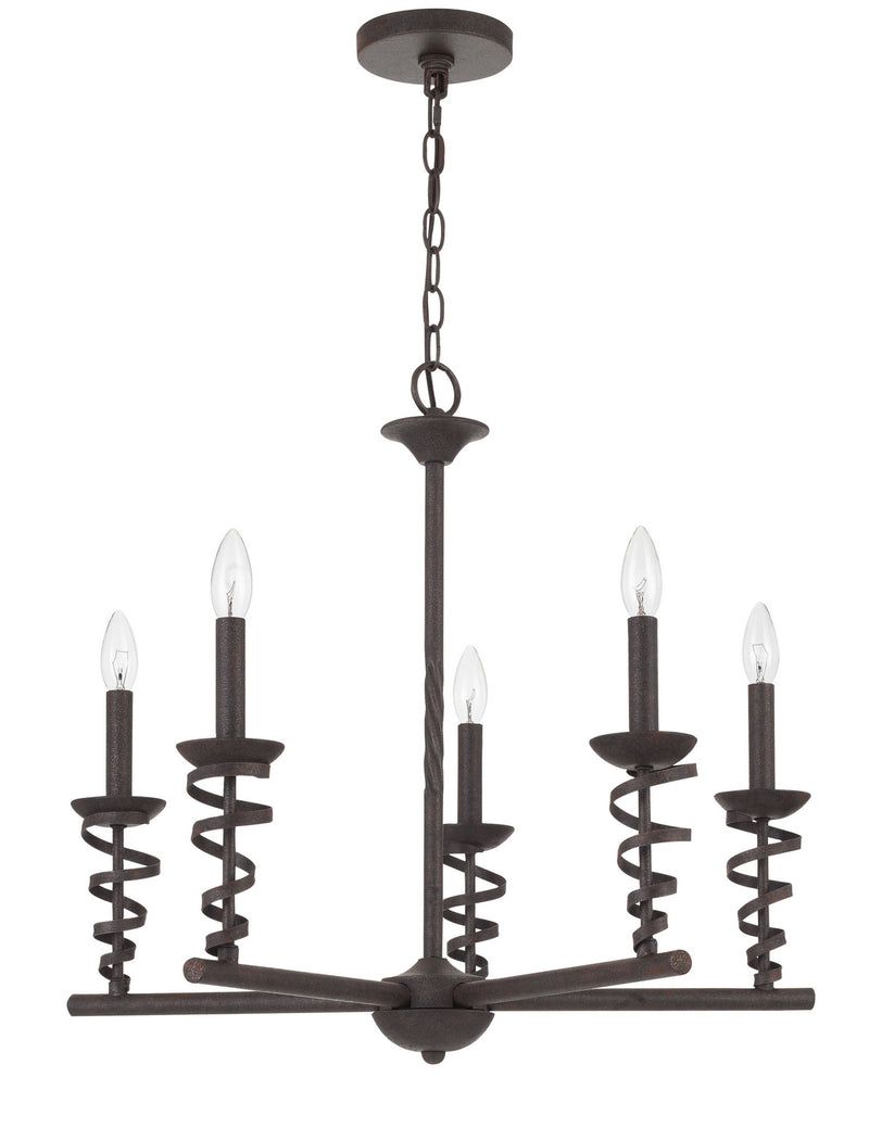 Cal Lighting FX-3746-5 Five Light Chandelier, Texture black