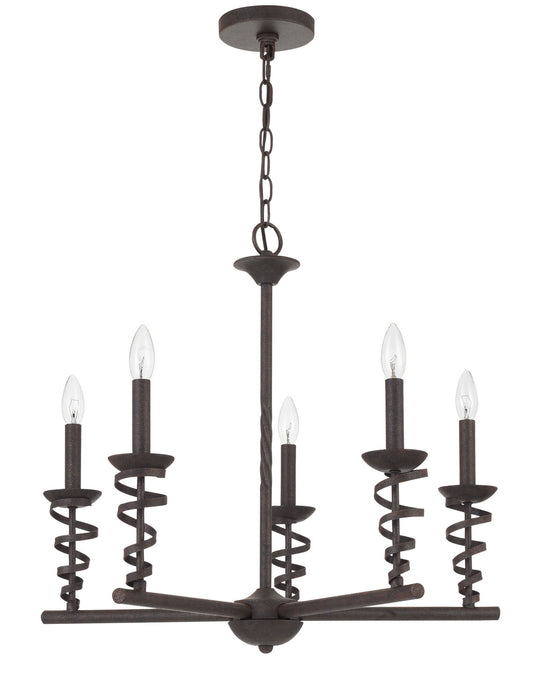 Cal Lighting FX-3746-5 Five Light Chandelier, Texture black