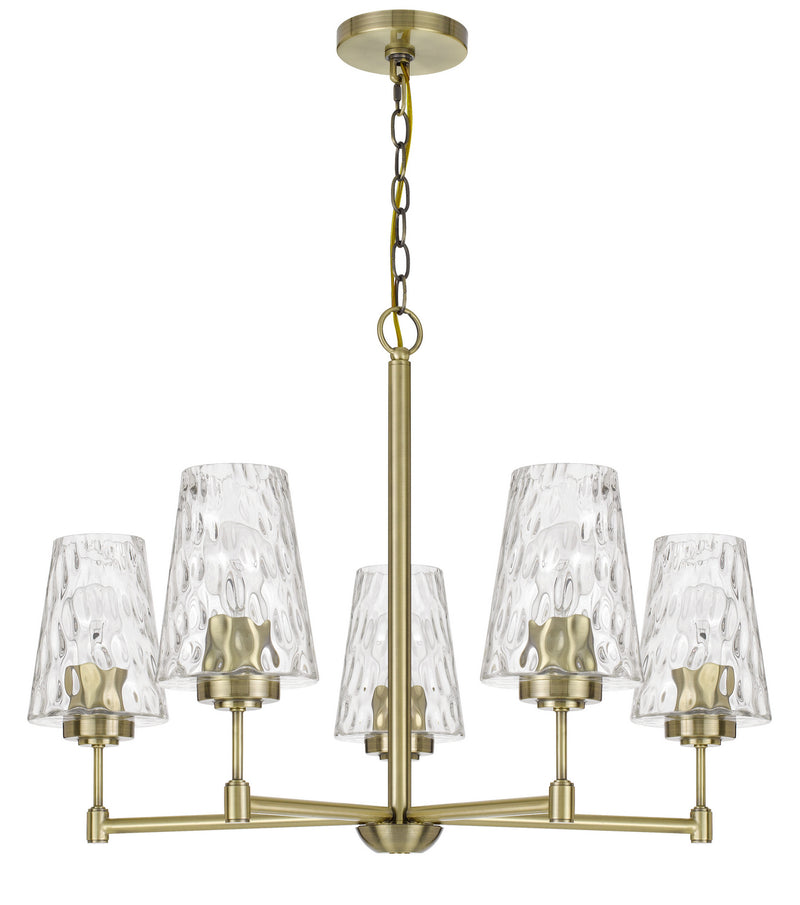 Cal Lighting FX-3749-5 Five Light Chandelier, Antique Brass
