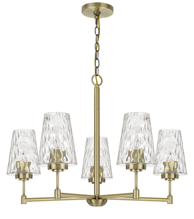 Cal Lighting FX-3749-5 Five Light Chandelier, Antique Brass