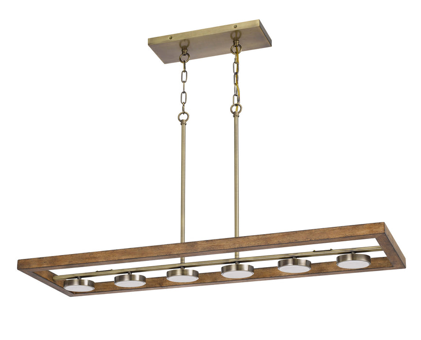 Cal Lighting FX-3760-6 LED Island Chandelier, Light Oak
