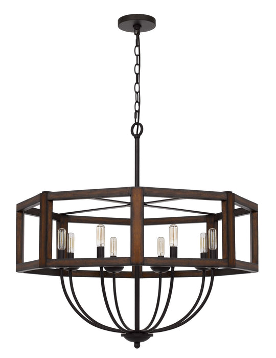 Cal Lighting FX-3761-8 Eight Light Chandelier, Oak