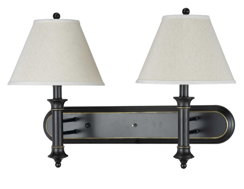 Cal Lighting LA-60007W2L-1R Two Light Wall Lamp, Dark Bronze