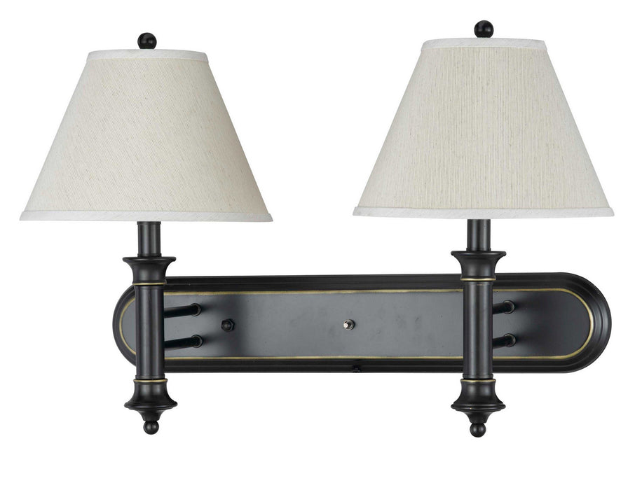 Cal Lighting LA-60007W2L-1R Two Light Wall Lamp, Dark Bronze