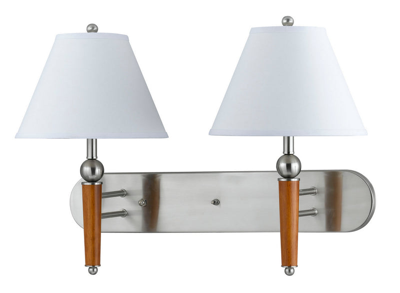 Cal Lighting LA-60008W2L-1BS Two Light Wall Lamp, Brushed Steel