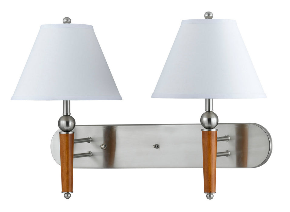 Cal Lighting LA-60008W2L-1BS Two Light Wall Lamp, Brushed Steel