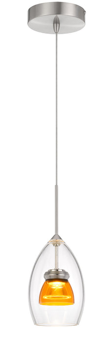 Cal Lighting UP-128-CL-AMBCL LED Mini Pendant, Clear Yellow