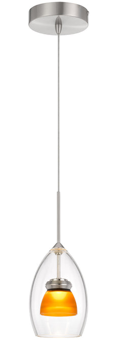 Cal Lighting UP-128-CL-AMBFR LED Mini Pendant, Frosted Yellow